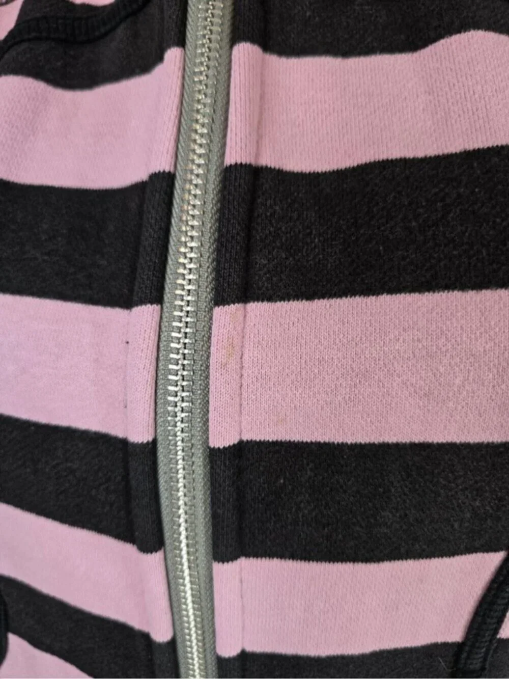 Lululemon RARE Scuba Hoodie OG Pink/Black Striped Size 6 Emo Princess Y2K